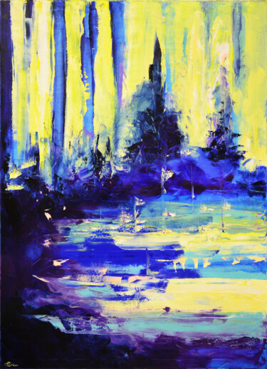 Pintura intitulada "Лунный дождь" por Vadim Stolyarov, Obras de arte originais, Óleo