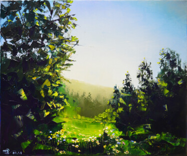 Картина под названием "Рассвет в одуванчик…" - Vadim Stolyarov, Подлинное произведение искусства, Масло