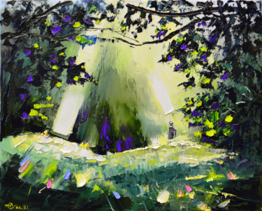 Картина под названием "Пробуждение в лесу" - Vadim Stolyarov, Подлинное произведение искусства, Масло