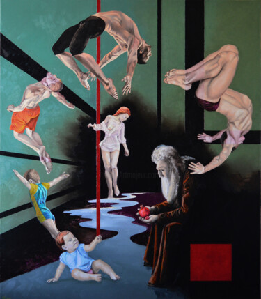 Peinture intitulée "Гранатовое зёрнышко" par Vadim Stolyarov, Œuvre d'art originale, Huile