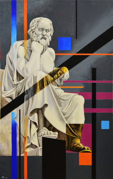 Painting titled "Сократ уже не нужен" by Vadim Stolyarov, Original Artwork, Oil