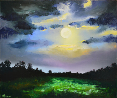 Malarstwo zatytułowany „Новая луна” autorstwa Vadim Stolyarov, Oryginalna praca, Olej