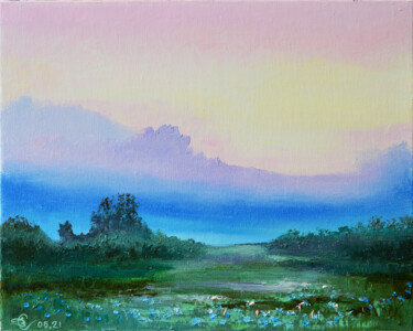 Peinture intitulée "Розовое небо" par Vadim Stolyarov, Œuvre d'art originale, Huile