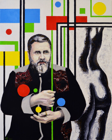Картина под названием "Портрет Академика С…" - Vadim Stolyarov, Подлинное произведение искусства, Масло