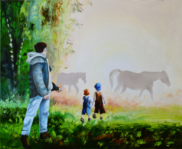 Картина под названием "Мир уходящего детст…" - Vadim Stolyarov, Подлинное произведение искусства, Масло