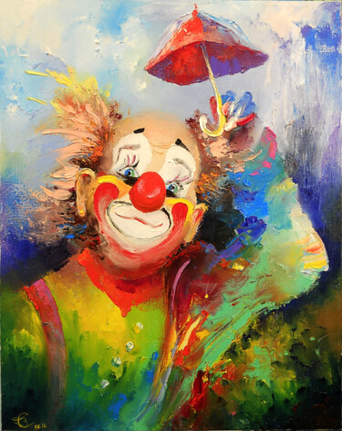 Peinture intitulée "Смешной дождик" par Vadim Stolyarov, Œuvre d'art originale, Huile