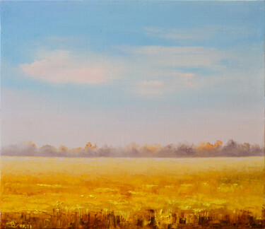 Картина под названием "Осеннее поле" - Vadim Stolyarov, Подлинное произведение искусства, Масло