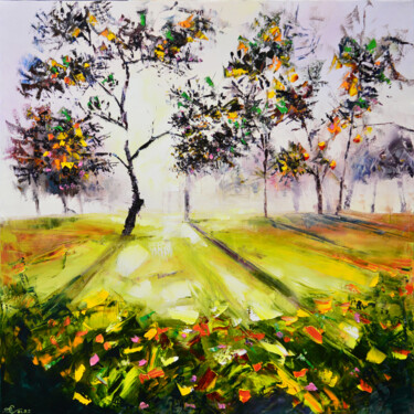 Картина под названием "Листья осени" - Vadim Stolyarov, Подлинное произведение искусства, Масло