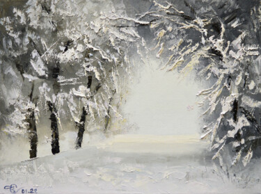Картина под названием "Под тяжестью снега" - Vadim Stolyarov, Подлинное произведение искусства, Масло