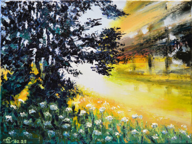 Картина под названием "Солнце на поляне" - Vadim Stolyarov, Подлинное произведение искусства, Масло