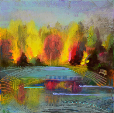 Картина под названием "Забытый парк" - Vadim Stolyarov, Подлинное произведение искусства, Масло
