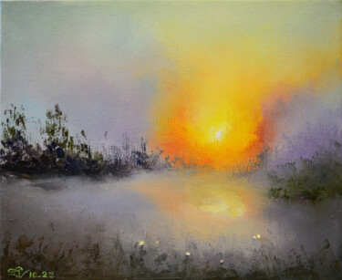 Peinture intitulée "Туманное завтра" par Vadim Stolyarov, Œuvre d'art originale, Huile