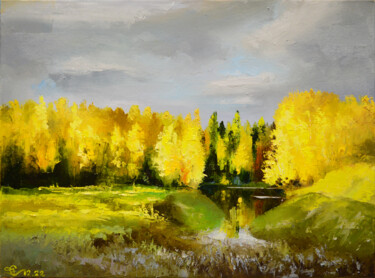 Картина под названием "Золото солнца осенн…" - Vadim Stolyarov, Подлинное произведение искусства, Масло