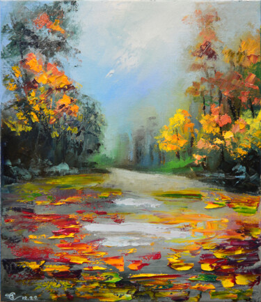 Картина под названием "Бунтующая осень" - Vadim Stolyarov, Подлинное произведение искусства, Масло