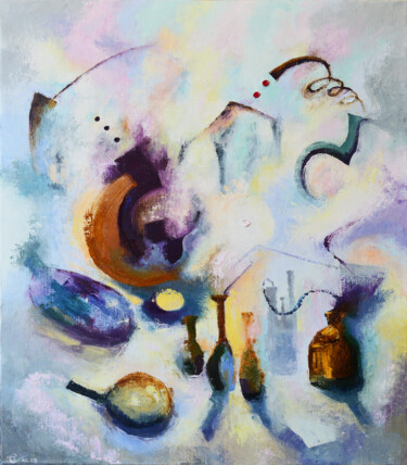 Картина под названием "Кухня алхимика" - Vadim Stolyarov, Подлинное произведение искусства, Масло