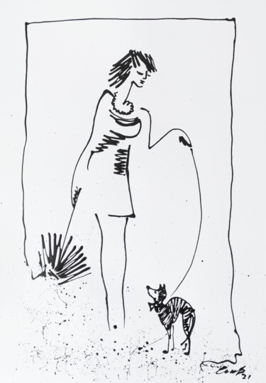 Disegno intitolato "Got wet" da Vadim Studenov, Opera d'arte originale, Acrilico