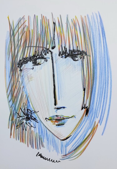 「Drawing of a woman」というタイトルの描画 Vadim Studenovによって, オリジナルのアートワーク, コンテ
