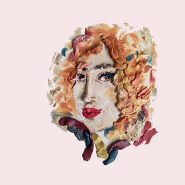 Colagens intitulada "Redhead woman" por Vadim Studenov, Obras de arte originais, Colagens