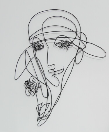Sculpture titled "Romantic woman." by Vadim Studenov, Original Artwork, Metals