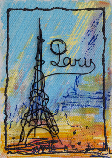 Colagens intitulada "Paris." por Vadim Studenov, Obras de arte originais, Colagens