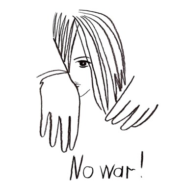 Drawing titled "No war!" by Vadim Studenov, Original Artwork, Graphite