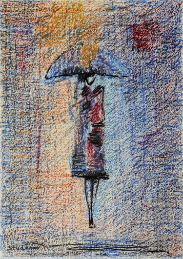 Картина под названием "Golden Rain." - Vadim Studenov, Подлинное произведение искусства, Пастель