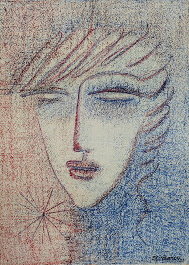 Malerei mit dem Titel "Romantic Olga" von Vadim Studenov, Original-Kunstwerk, Pastell