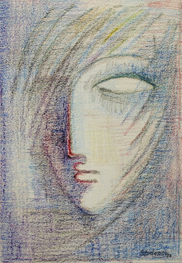 Disegno intitolato "Romantic Elena." da Vadim Studenov, Opera d'arte originale, Pastello