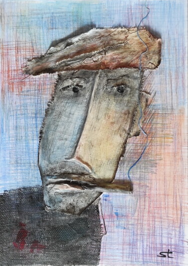 Painting titled "Mysterious man from…" by Vadim Studenov, Original Artwork, Acrylic