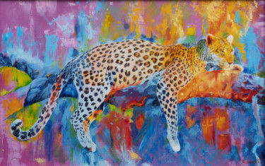 Картина под названием "leopard" - Vadim Zdesenko (Vazdart), Подлинное произведение искусства, Масло