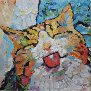 Картина под названием "Cat" - Vadim Zdesenko (Vazdart), Подлинное произведение искусства, Масло