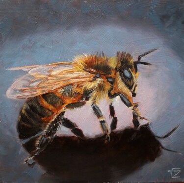 Картина под названием "Bee in the spotlight" - Vadim Zdesenko (Vazdart), Подлинное произведение искусства, Масло