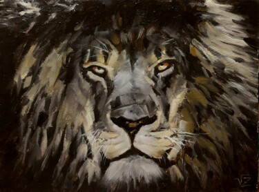 Картина под названием "Wise lion" - Vadim Zdesenko (Vazdart), Подлинное произведение искусства, Масло