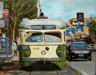 Картина под названием "San Francisco Tram 2" - Vadim Zdesenko (Vazdart), Подлинное произведение искусства, Масло