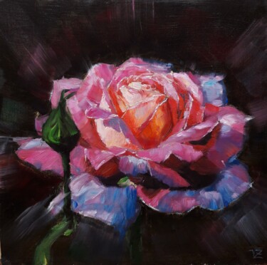 Картина под названием "Rose #1" - Vadim Zdesenko (Vazdart), Подлинное произведение искусства, Масло