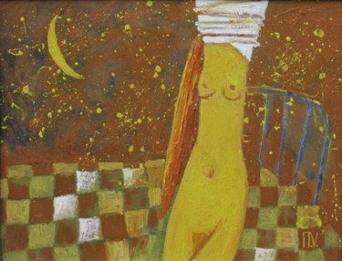 Painting titled "Белая королева" by Vadim Palamarchuk, Original Artwork, Oil