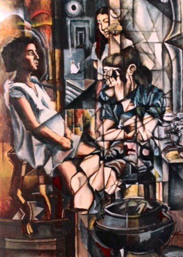 Painting titled "Anunciação" by Vadison Almeida, Original Artwork, Oil