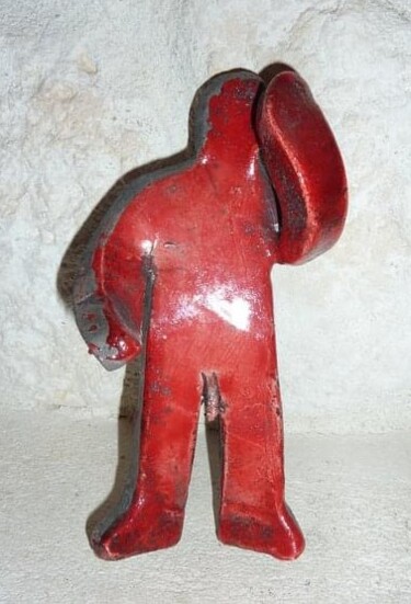 Sculpture intitulée "Rouge de honte" par Veronique Andruet (vad), Œuvre d'art originale, Terre cuite