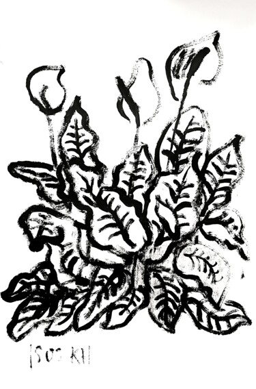 Zeichnungen mit dem Titel "Calla" von Vaenaton, Original-Kunstwerk, Acryl
