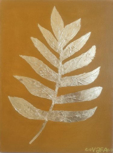 Pintura intitulada "Leaf of abundance" por Vafa Majidli, Obras de arte originais, Acrílico Montado em Armação em madeira