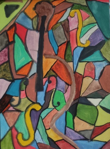 Pintura titulada "Voice fragments of…" por Vafa Majidli, Obra de arte original, Acuarela