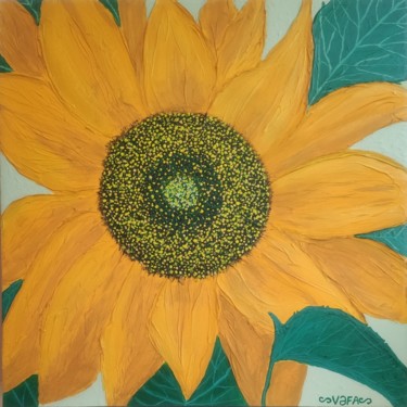 Malerei mit dem Titel "Sunflower's universe" von Vafa Majidli, Original-Kunstwerk, Acryl Auf Keilrahmen aus Holz montiert