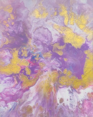 Malarstwo zatytułowany „Violet dance” autorstwa Vafa Majidli, Oryginalna praca, Akryl Zamontowany na Drewniana rama noszy