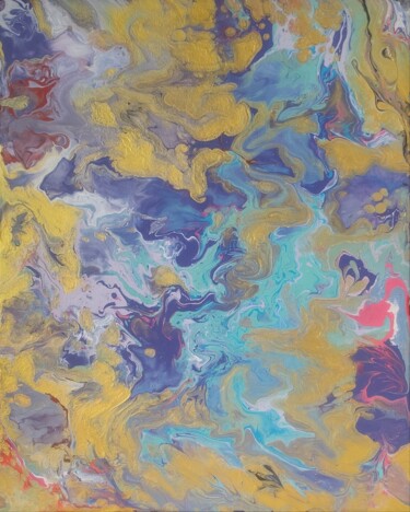 Картина под названием "Exotic Violet" - Vafa Majidli, Подлинное произведение искусства, Акрил Установлен на Деревянная рама…