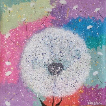 Malerei mit dem Titel "Dandelion's universe" von Vafa Majidli, Original-Kunstwerk, Acryl