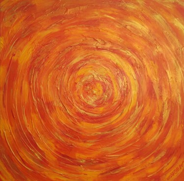 Painting titled "My name is Orange" by Vafa Majidli, Original Artwork, Acrylic Mounted on Wood Stretcher frame