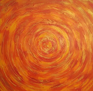 Malerei mit dem Titel "My name is Orange" von Vafa Majidli, Original-Kunstwerk, Acryl Auf Keilrahmen aus Holz montiert