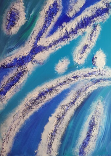 Painting titled "Flowing waters" by Vafa Majidli, Original Artwork, Acrylic Mounted on Wood Stretcher frame