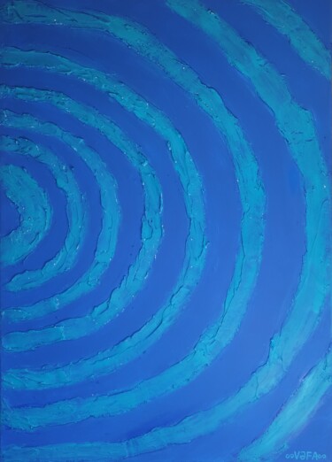 Картина под названием "Water circles" - Vafa Majidli, Подлинное произведение искусства, Акрил Установлен на Деревянная рама…