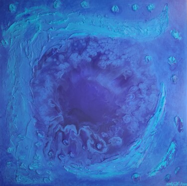 Painting titled "Depth of the Ocean" by Vafa Majidli, Original Artwork, Acrylic Mounted on Wood Stretcher frame